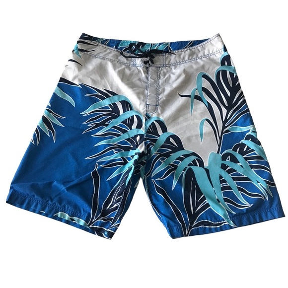 Nautica size 38 swim trunks  blue, light gray turquoise & navy - Picture 1 of 9